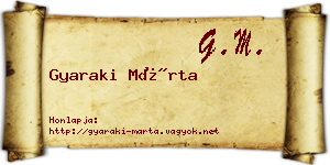 Gyaraki Márta névjegykártya